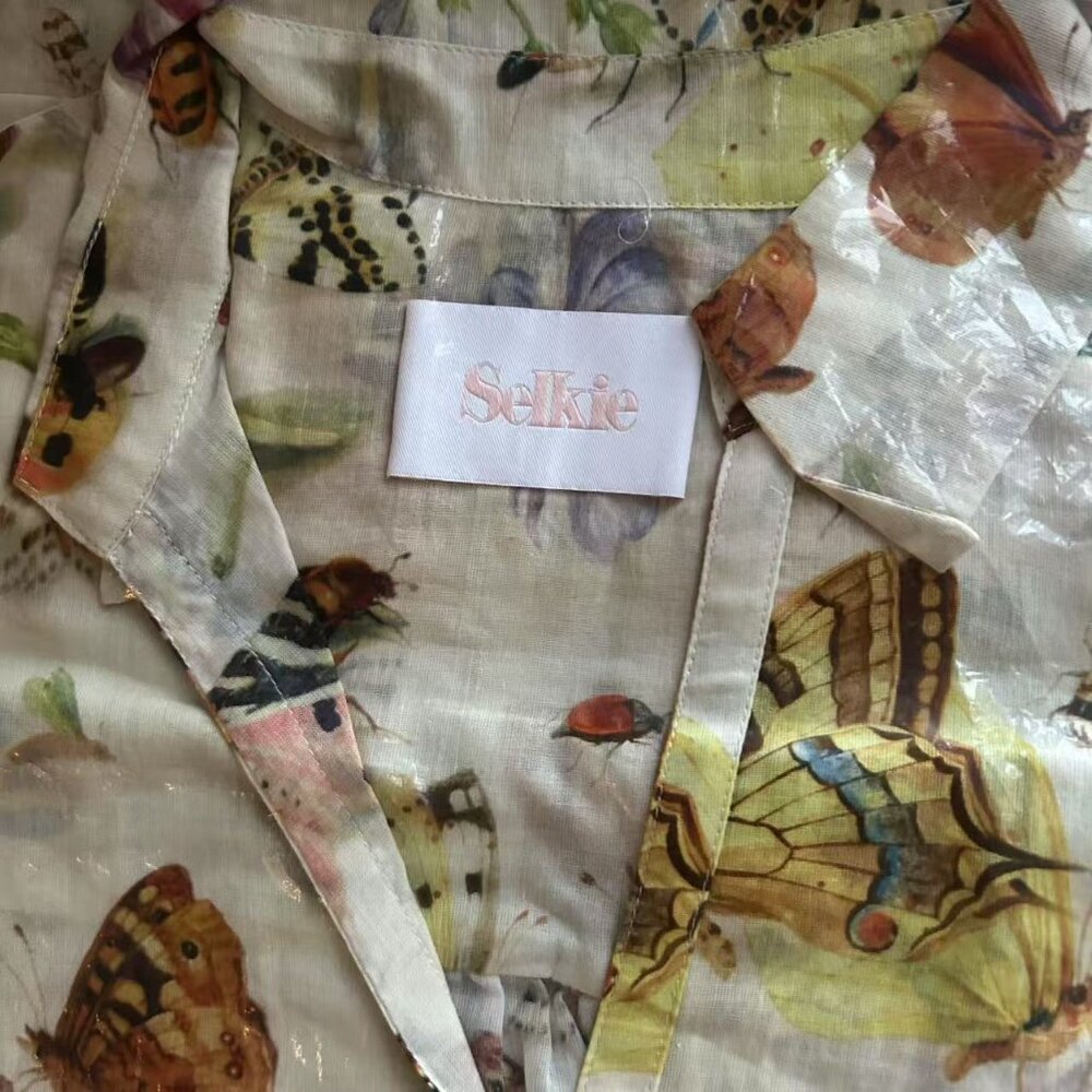 Selkie The Elder Beach Blouse Cotton Button Down Causal Beach Small - Picture 7 of 9